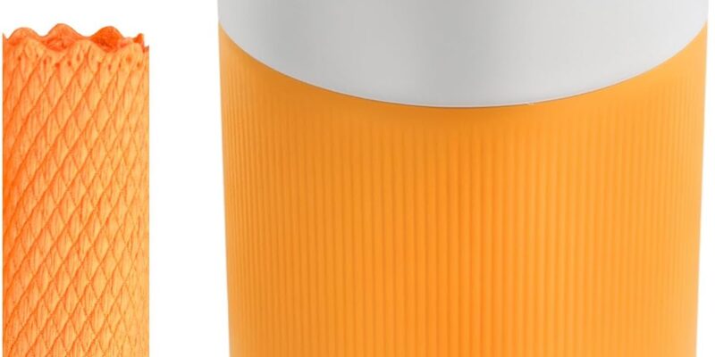 Paw Cleaner for Dogs Medium with 1 Absorbent Towel, Pet Paw Wash Tool, Dog Walking Accessory (Orange)