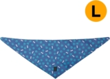 TOTTO – Dog Bandana, Size L, Double Sided with Different Print, Accessories for Dogs, Made with 100% Polyester, Resistant and Durable, Easy to Clean, Blue Paw and Bone Print