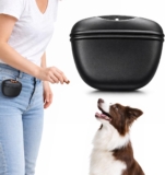 1 Bolsa de Aperitivos de Silicona para Entrenamiento Canino, Cinturón Portátil para Snacks de Perros en Exteriores, Accesorio Práctico para Paseos y Actividades al Aire Libre, Color Negro