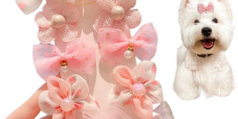 Dog Hair Accessories 10 Pieces Mixed Styles Roses Bows for Small Dogs Hair Grooming for Dog Hair Beauty for Hair