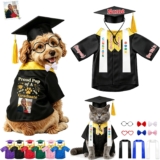 Gorra Y Toga De Graduación Personalizada para Perro, Disfraz Ajustable con Borla para Cachorros Gatos Accesorios De Fiesta Y Fotografía Ceremonial