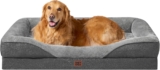 EHEYCIGA Cama Ortopédica y Viscoelástica para Perros, Extra Grande 106 x 76 x 18,5 cm, Sofá Viscoelástico para Perros, Lavable, Suave Cama para Gatos, Gris Oscuro