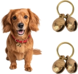 Penitue Campanas de Cobre Extra Fuertes para Perros, Collar para Mascotas de latón de 18 mm con Colgante Vintage para Perros pequeños y Gatos Accesorios Seguimiento de Seguridad