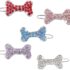 Dog Hair Bows 50 Pieces Dog Hair Bows Dog Hair Accessories with Bands for Small Dogs, Cats and Puppies, Random Colors