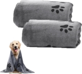 2 Piezas Toalla para Perros, Paño Ultra Absorbente para Perros, Toallas de Secado Rápido para Mascotas, Accesorios para Perros Reduce el Tiempo de Secado, Gatos, Perros u Otras Mascotas (100 x 50 cm)