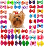 40 Piezas Lazos para Perros con Bandas Elásticas, Lazos para el Cabello para Perros, Accesorios para Perros para Cabello Lindo, Accesorios de Aseo Diario para Mascotas para Vacaciones