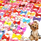 Dog Hair Accessories Set of 40 Dog Bows with Elastic Bands, Various Styles Bows, Small Hair Accessories and Collars (Available in Various Styles)