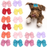 Restokki 16 Pet Hair Bows, Dog Hair Bow, Cute Pet Hair Bow Grooming Accessories with Plastic Clip for Dogs and Cats