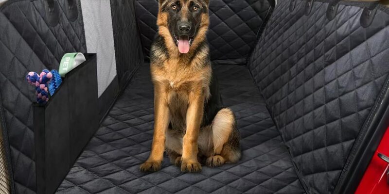 4 in 1 Car Cover for Dogs and Back Seats, Seat Covers with Side Protector Window, Waterproof, Non-Slip, SUV, Trucks (137 x 147 cm)