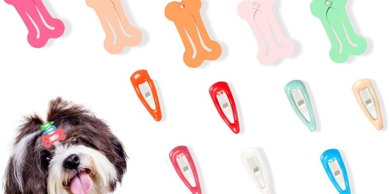 YAODHAOD 20 Piezas Pinzas para el Cabello para Perros Accesorios para el Cabello para Perros Pinza para el Cabello para Perros Cepillo pequeño Multicolor Gorro con Horquilla Productos de Aseo