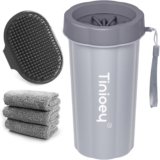 Large Dog Paw Cleaner (Comes with 3 Absorbent Towels), Dogs Accessories, with Removable Soft Silicone Bristle for Cleaning Dirty and Muddy Dog Paws