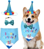 3 Piezas Accesorios para Fiestas de Cumpleaños para Mascotas, Toallas para la Cabeza de Cumpleaños para Perros, Juegos de Decoración para Perros y Gatos, Accesorios de Ropa para Mascotas, Accesorios para Mascotas