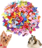 Dog Hair Bows, Dog Hair Bows Dog Hair Accessories with Bands for Small Dogs, Cats and Puppies, Random Colors (20 pcs)