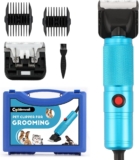 CGOLDENWALL Dog Hair Clippers 280W, 2000-6000RPM Continuous Speed Control, Low Noise< 50DB, Ideal for Pets of All Types of Coat, with 2 Blades & 2 Combs (3/6mm, 9/12mm)