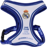 Arnés para Perros Real Madrid, Talla M, Diseño Oficial Escudo Bordado y Ajuste Seguro – Arnés para Perros Real Madrid, Accesorio Resistente y Cómodo para Perros Medianos Control Total y Estilo Merengue en Cada Paseo