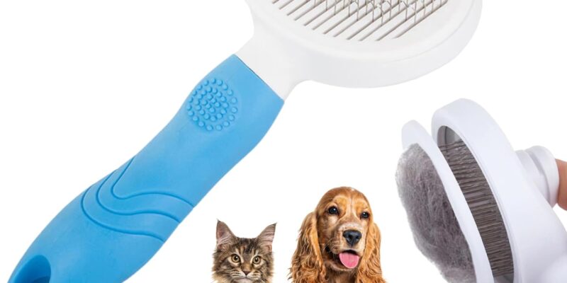 Cat and Dog Brush – Ergonomic and Lightweight Self-Cleaning Accessory for Cats and Dogs, Dog Brush, Cat Brush, Suitable for Long Hair and Short Animal Hair, Ideal for the