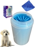 Dog Paw Cleaner – Accessories for Dogs and Cats – Cleans Dog Paws at Home and Travel – Removable and Easy to Clean – Size Medium/Large – Blue Colours L – Gift Towel