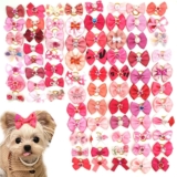 40 Pieces Dog Bows with Elastic Bands, Dog Hair Bow, Dog Hair Bow, Cute Accessories for Daily Pet Grooming During Holiday