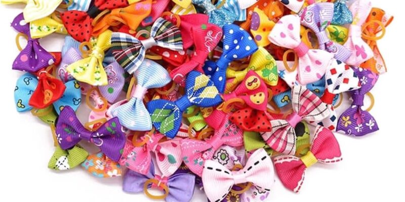 20 Lazos para el Pelo de Perro, Lazos para el Pelo de Perro, Accesorios para el Pelo de Perro con Bandas para Perros pequeños, Gatos y Cachorros, Colores Aleatorios