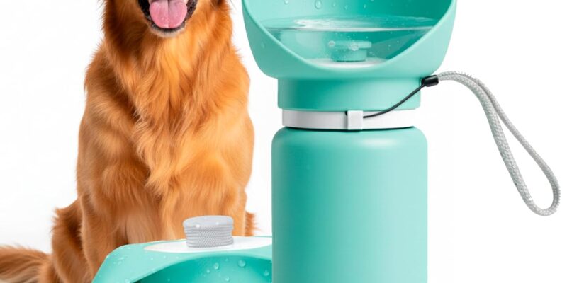 Botella de Agua Plegable para Perros 550 ml, Botella de Agua Portátil para Perros, Botella de Agua para Pasear al Perro, Ideal para Viajes, A Prueba de Fugas y Resistente a Caídas