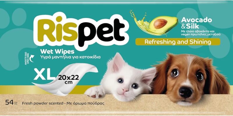 XL Avocado & Silk Cloths for Dogs, Cats & Pets – 54 Wipes