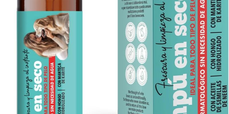 Dry Gel Shampoo for Dogs | Rinse Free | Anti-Odor | Dermatological | Hygienizing, Anti-Itch | with Neem Seed Oil | Suitable for All Breeds | Paraben and SIL Free