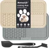 MateeyLife 2 alfombrillas de alimentación para perros con ventosas, accesorios para perros de alimentación lenta, alfombrilla para aliviar la ansiedad