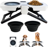 JARUKI Foldable and Portable Raised Dog Feeder | Double Silicone Bowl | Healthy Posture | Non-Slip and Compact | Ideal for Medium and Large Dogs | Comfortable Solution for Outdoors and Camping
