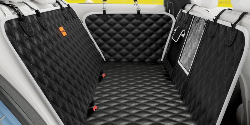 Pecute Dog Car Cover, Protector Car Dogs Back Seat, 2025 New Materials, Waterproof and Resistant, Universal for SUV, Truck, Transport and Travel, Dogs Accessories