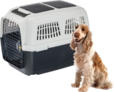 Ferplast Transportín Perro CLIPPER PLUS, IATA, Transportín para Perros Medianos max 20 Kg, Cierre Seguro, Doble Compartimento para Accesorios, Asa extraíble, 71 x 50 x h 51 cm