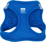 DUKIER – Arnés para Perros, Chaleco para Mascotas Ajustable y Resistente con Malla Transpirable, Velcro y Accesorio para Mascotas con Doble Cremallera, Azul, XS