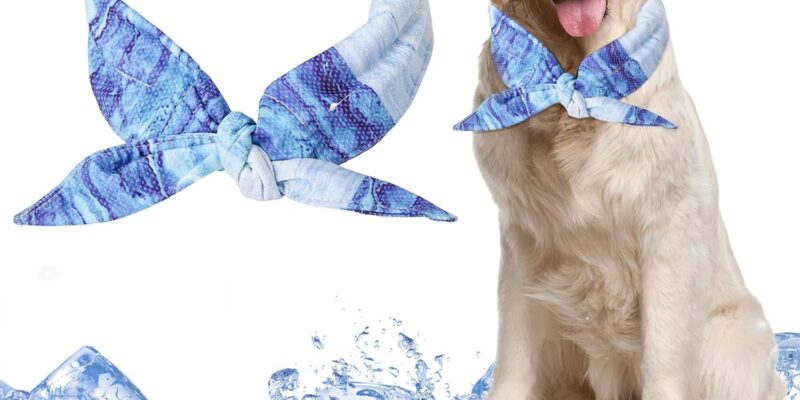 Collar refrescante para perros, pañuelo refrescante para perros, ligero y cómodo, accesorios de pañuelo para perros de verano, para perros pequeños, medianos y grandes (M)