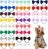 40 Lazos Pequeños para Cachorros, Lazos para el Cabello Multicolores de Poliéster con Bandas Elásticas Accesorios Lindos Aseo para Cachorros para Uso Diario Cachorro pequeño