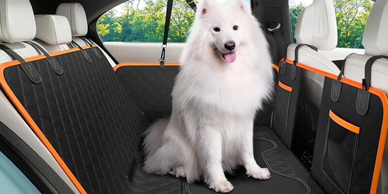 Pecute Car Seat Extender for Dogs, Rear Seat Cover for Pets, for Road Trips, Storage in the Car, Suitable for SUVs and Trucks, up to 180 kg