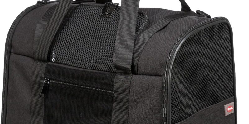 Trixie 2882 Connor – Mochila Transportín para Perros Pequeños, Cesta para Accesorios para Perros, Negro, 42×29×21 cm, hasta: 8 kg