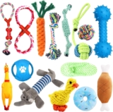 Juguetes para Perros, Juguete para Perros, Cuerda de 15 Piezas, Juguete para Masticar para Perros, Juguete Interactivo para Perros, Juguete para Perros de algodón, Duradero, Muy Grueso, Seguro y no tóxico. Poder