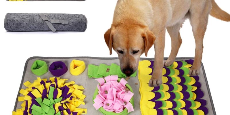 Snuffle Mat for Dogs, Activity Mat for Pets, Smell Mat Dog Pets Dogs Training Mat Puzzle Feeding Toys Bowl(70 * 50 cm)