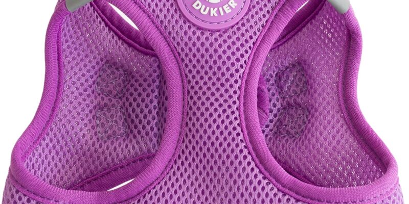 DUKIER – Dog Body Harness, Anti-Pull Body Vest, Adjustable and Heavy Duty for Pets, Breathable Mesh, Pet Accessory with Velcro and Double Closure, Purple, XS