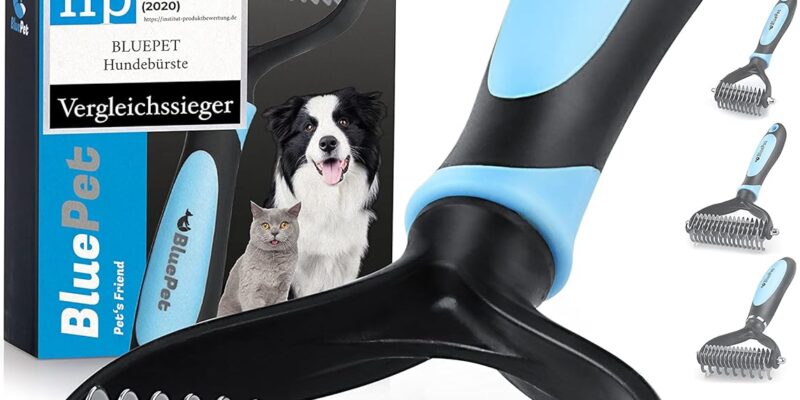BluePet Comb for Dogs and Cats, Brush Cat Dog Long Hair, Rake Removes Knots, Deadhair, Undercoat, Deslator Pets Long Hairs, Hair Remover Brushes, Flawing Broom, Pet Hair Remover