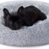 Feandrea PGW037G01 Dog Bed, Removable and Washable Central Cushion, Soft and Fluffy Plush Rug, 50 cm Diameter, Grey