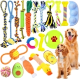 Dog Toys, 20pcs Dog Chew Toy, 100% Natural Cotton, Durable Chew Rope, Interactive Toys for Cleaning Teeth, Suitable for Small and Medium
