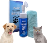 Dog Paw Cleaner, Eco-Friendly, Includes Towel, Brush with Dry Wash Foam, Dog Pads, No Water or Rinse Needed, Removes Dirt and Bacteria, Cleans Dog Paws